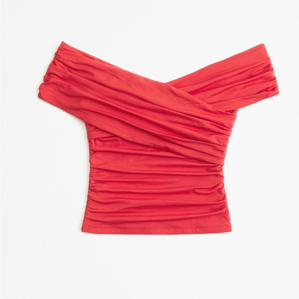 Abercrombie Off-The-Shoulder Ruched Wrap Top